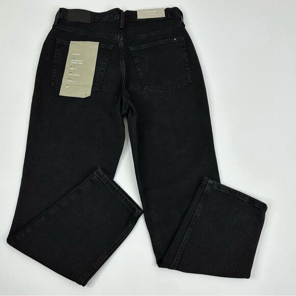 Everlane‎ Women's NWT Coal Black Original Cheeky Luxury Jeans W28-30/L26.5 Crop - Picture 4 of 11